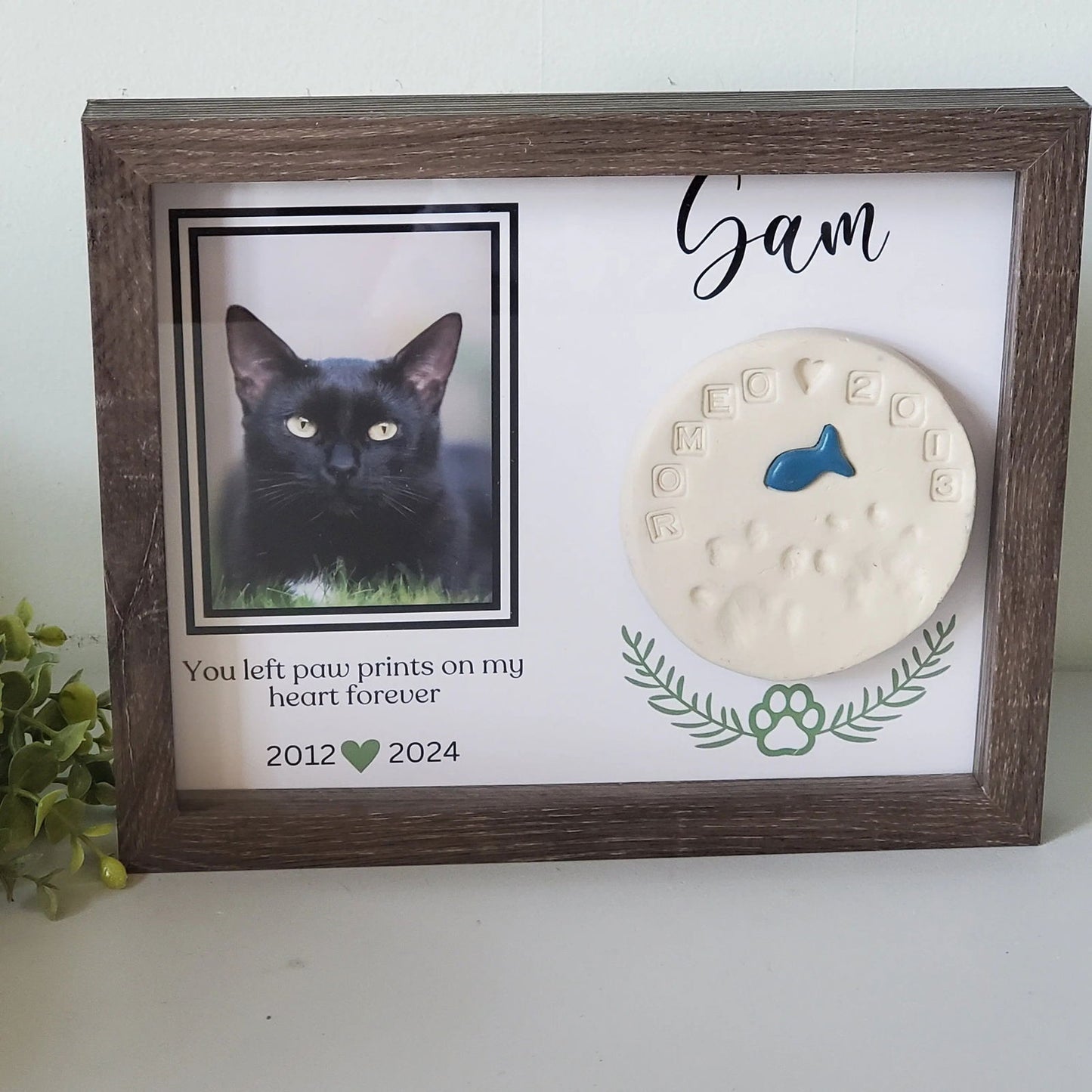 Cat Memorial Picture Frame - Wags and Willows