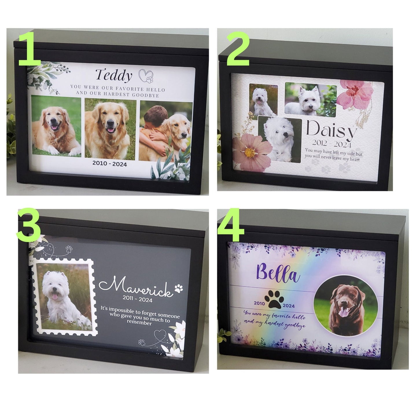 Custom pet Urn for dogs with photo, Large Dog urn, Personalized Cat Urn with Picture, Pet urn for ashes - Wags and Willows