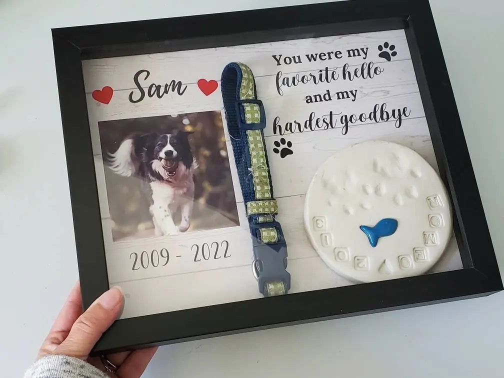 Dog Memorial Shadow Box - Wags and Willows