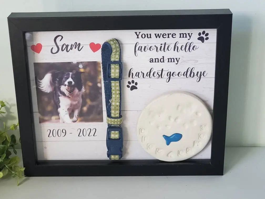 Dog Memorial Shadow Box - Wags and Willows