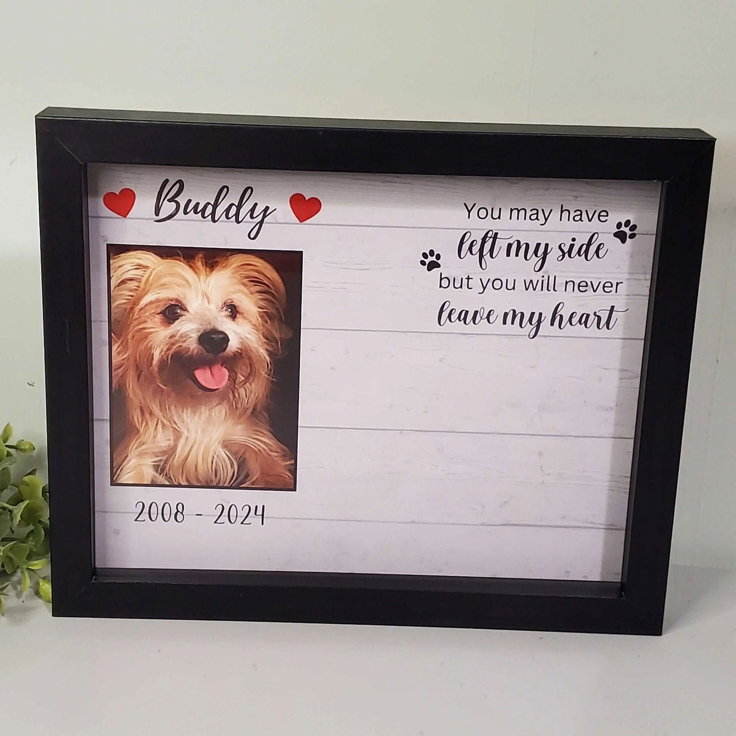 Dog Memorial Shadow Box - Wags and Willows