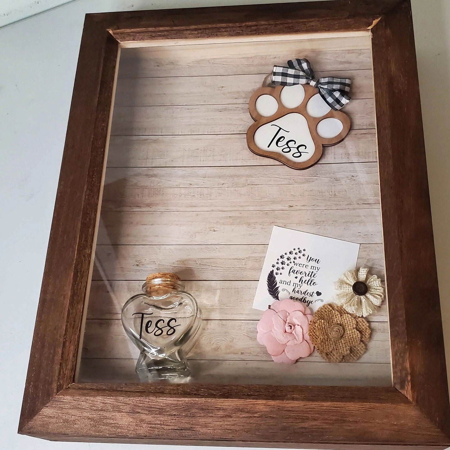 Large Pet Memorial Shadowbox - Wags and Willows