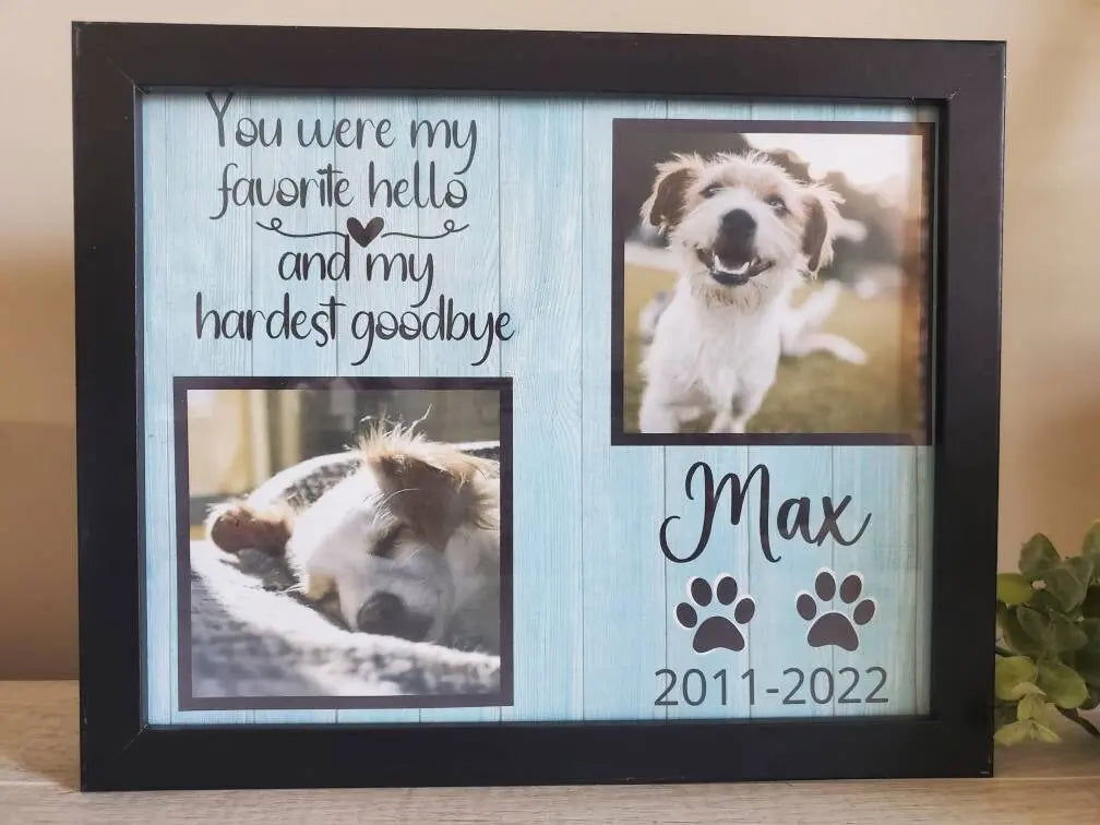 Pet Memorial, Dog Memorial Picture frame - Wags and Willows