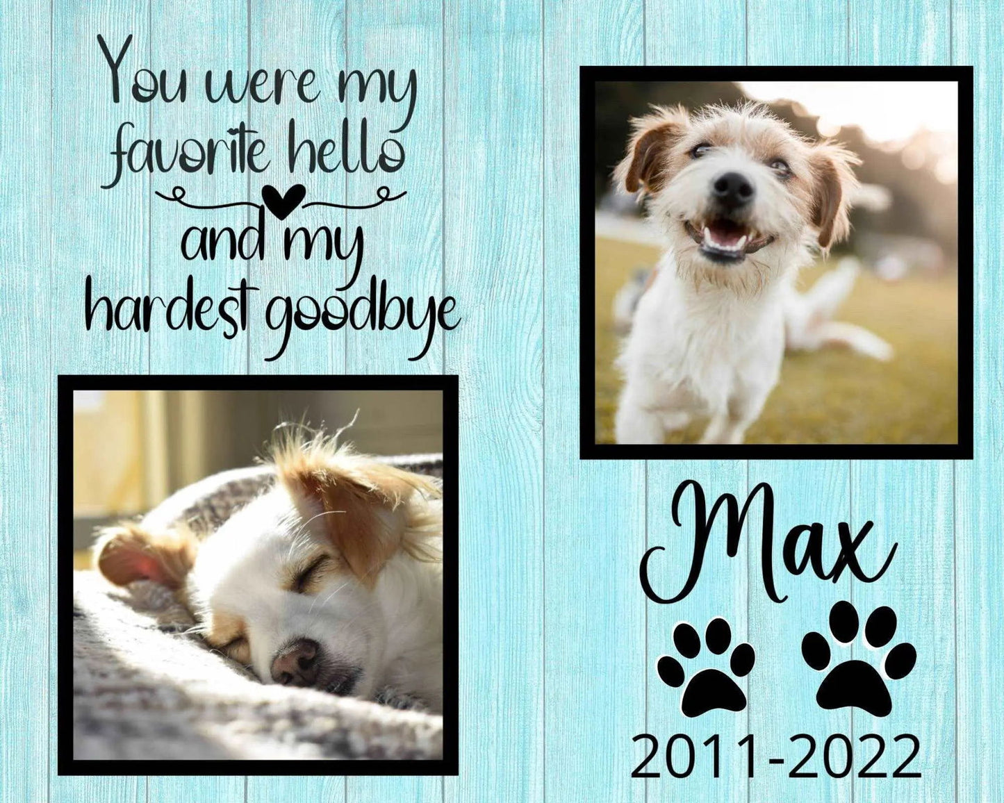 Pet Memorial, Dog Memorial Picture frame - Wags and Willows