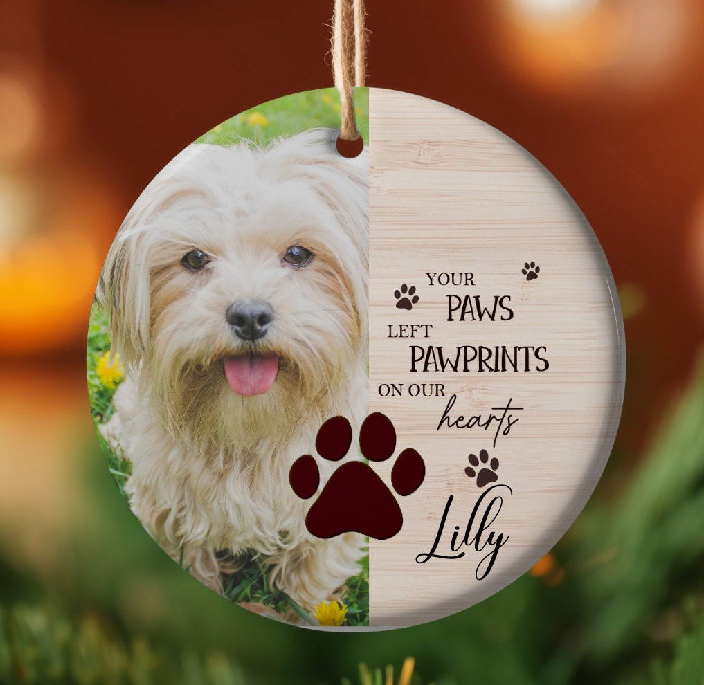 Pet Memorial Ornament, Dog memorial ornament, Cat memorial ornament, Gift for loss of dog, gift for loss of cat, dog ornament, cat ornament - Wags and Willows