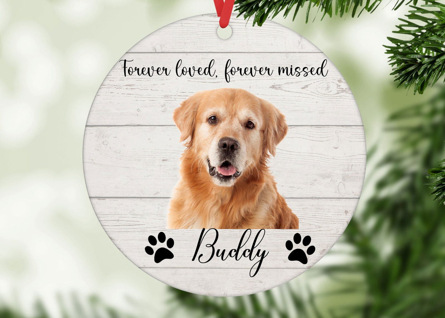 Pet Memorial Ornament, cat memorial ornament, dog memorial ornament, Gift for loss of dog, gift for loss of cat, dog ornament, cat ornament - Wags and Willows