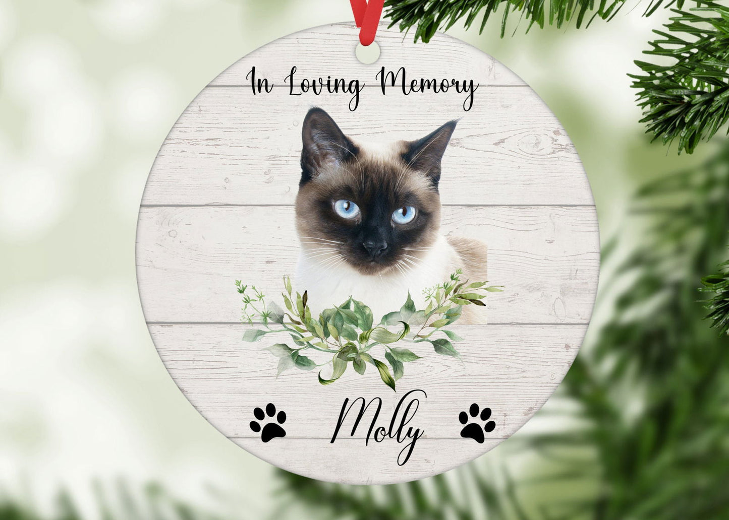 Pet Memorial Ornament, cat memorial ornament, dog memorial ornament, Gift for loss of dog, gift for loss of cat, dog ornament, cat ornament - Wags and Willows