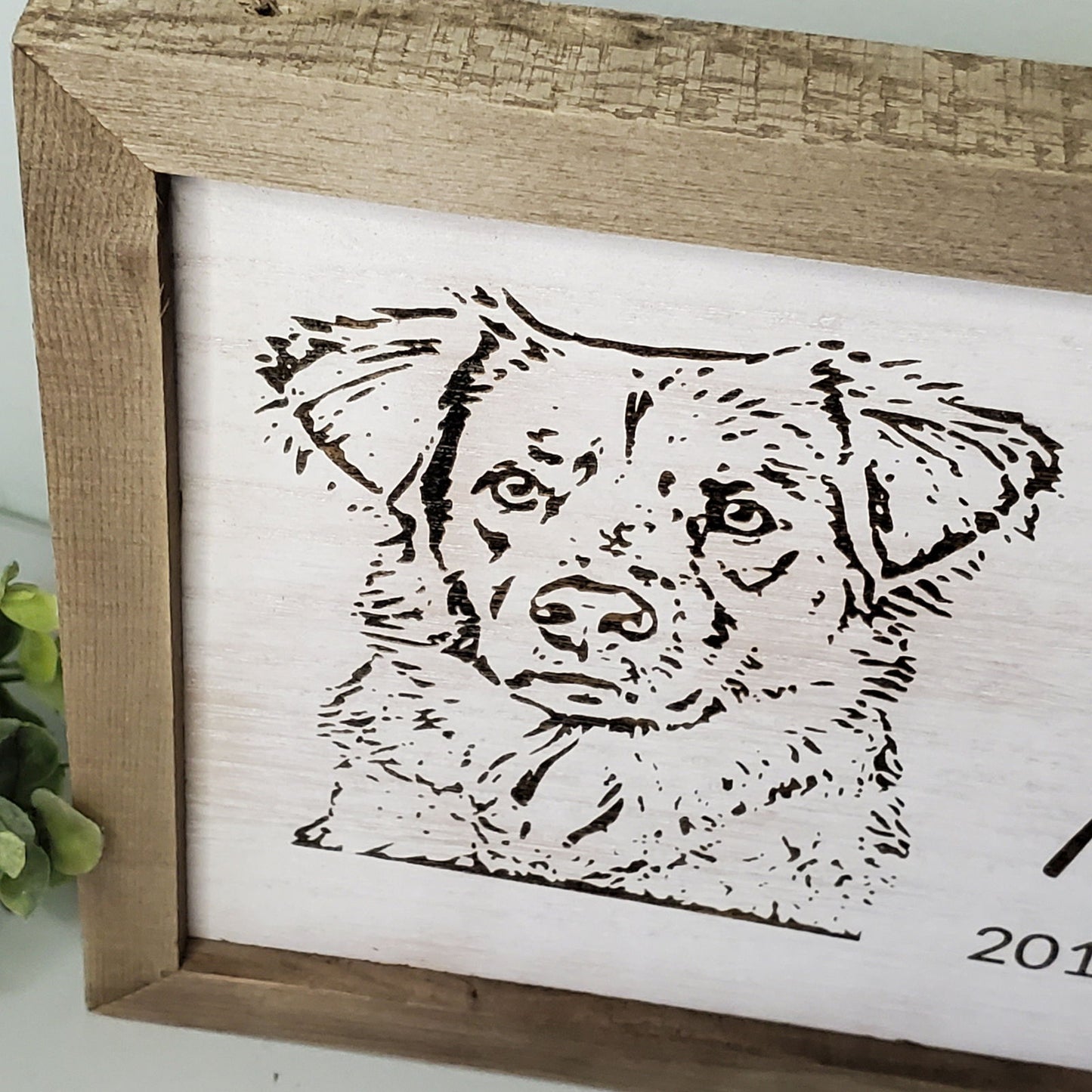 Pet Memorial Plaque, Pet Memorial Gift, Custom Pet Portrait engraved wood sign, Dog Memorial  Portrait,  Cat Memorial  Portrait - Wags and Willows
