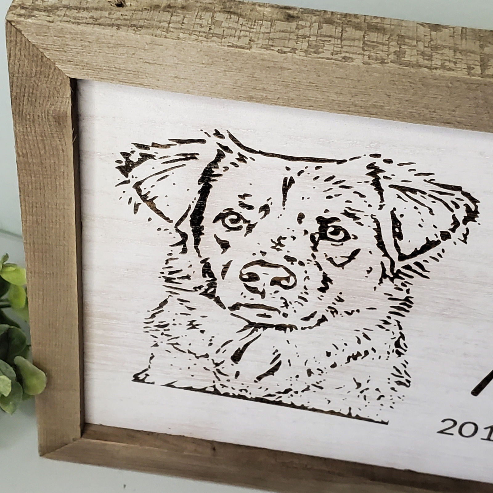 Pet Memorial Plaque, Pet Memorial Gift, Custom Pet Portrait engraved wood sign, Dog Memorial  Portrait,  Cat Memorial  Portrait - Wags and Willows
