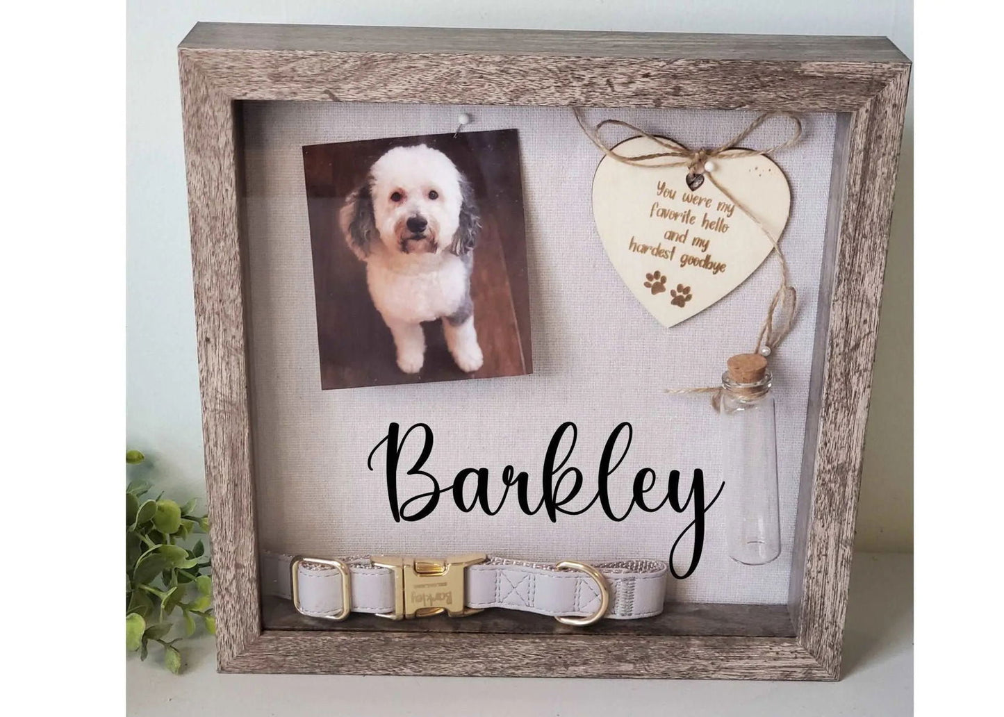 Pet Memorial Shadowbox-Cat Memorial frame, Dog memorial frame - Wags and Willows
