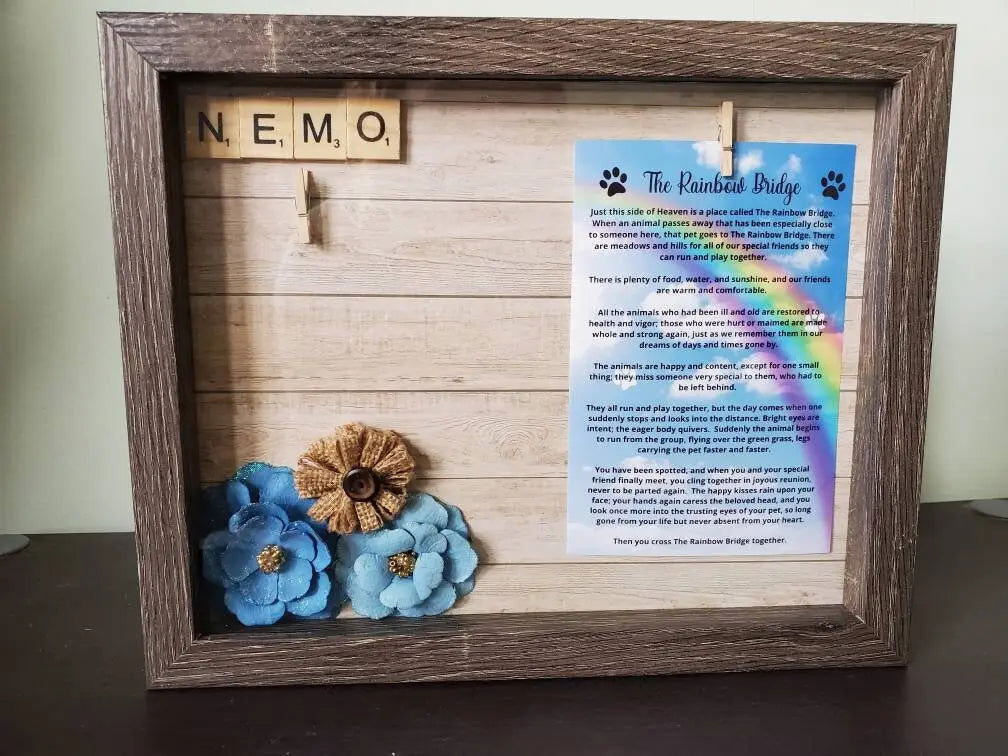 Pet Memorial Shadowbox - Wags and Willows
