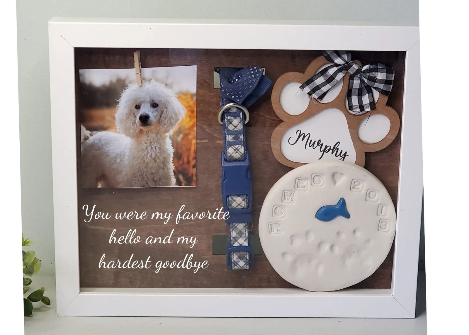 Pet Memorial Shadowbox Frame Dog Memorial Cat Memorial Loss of Pet Wags and Willows