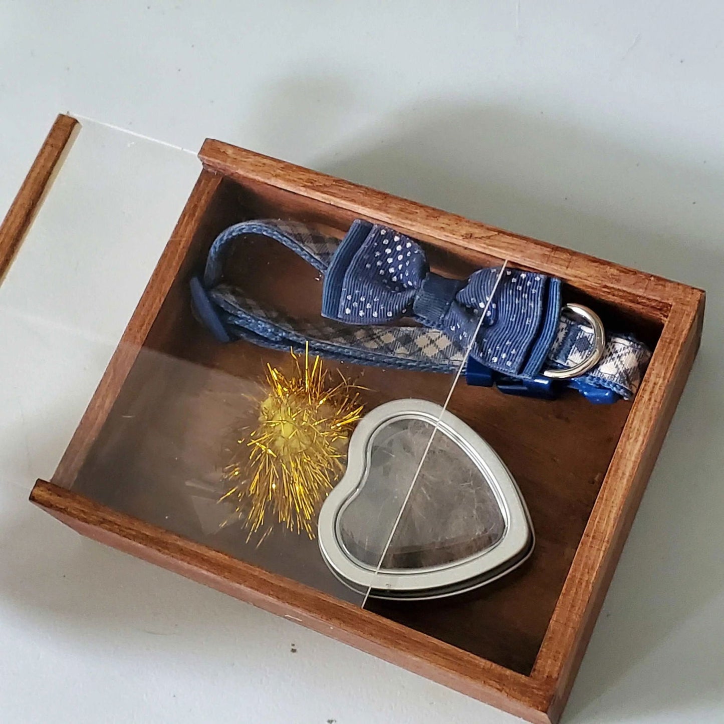 Pet Memorial Shadowbox, Pet Memory Box, Dog Collar Memorial - Wags and Willows