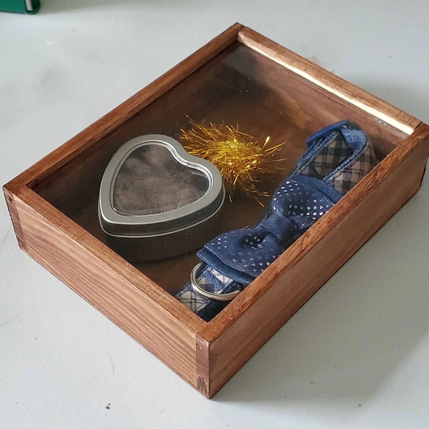 Pet Memorial Shadowbox, Pet Memory Box, Dog Collar Memorial - Wags and Willows