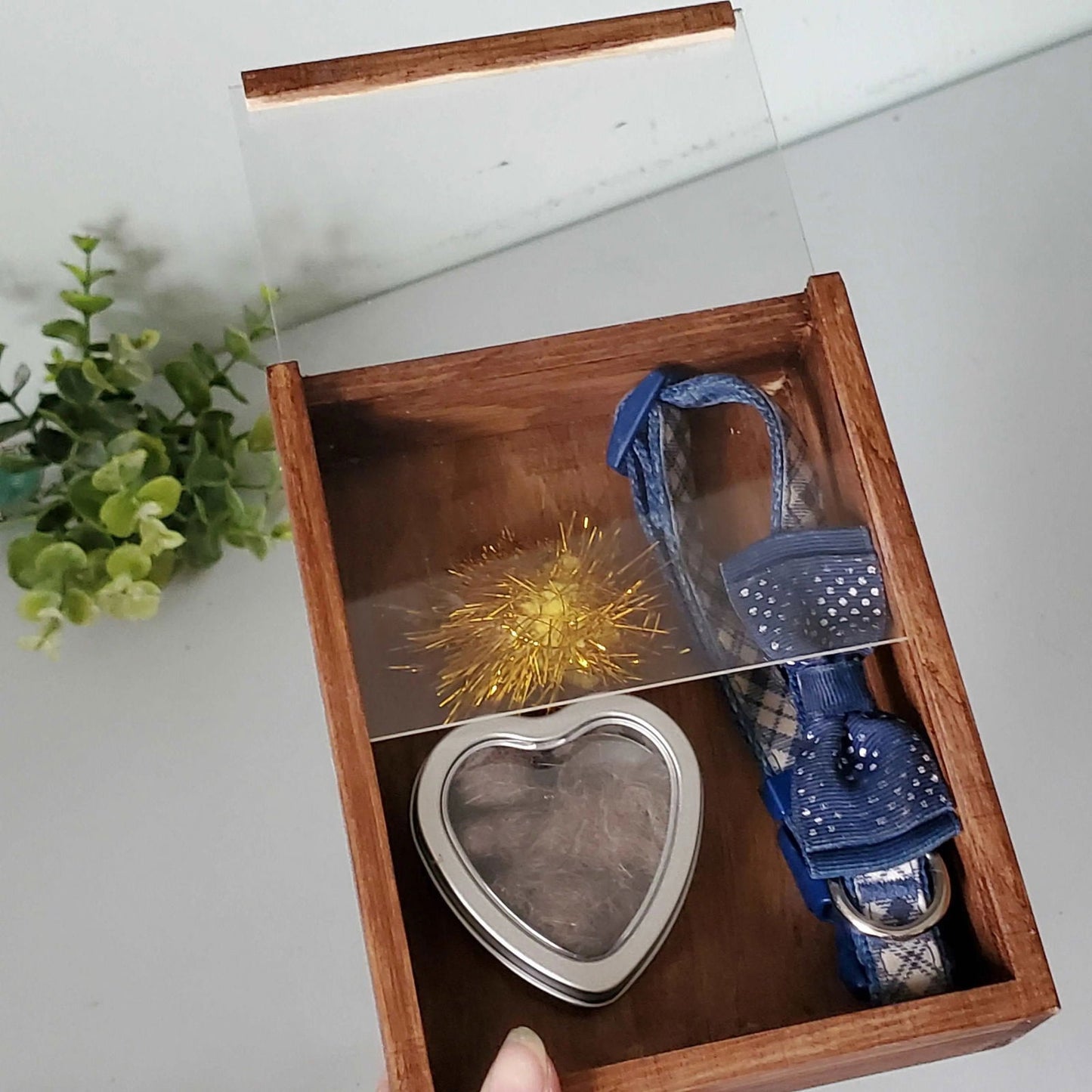 Pet Memorial Shadowbox, Pet Memory Box, Dog Collar Memorial - Wags and Willows