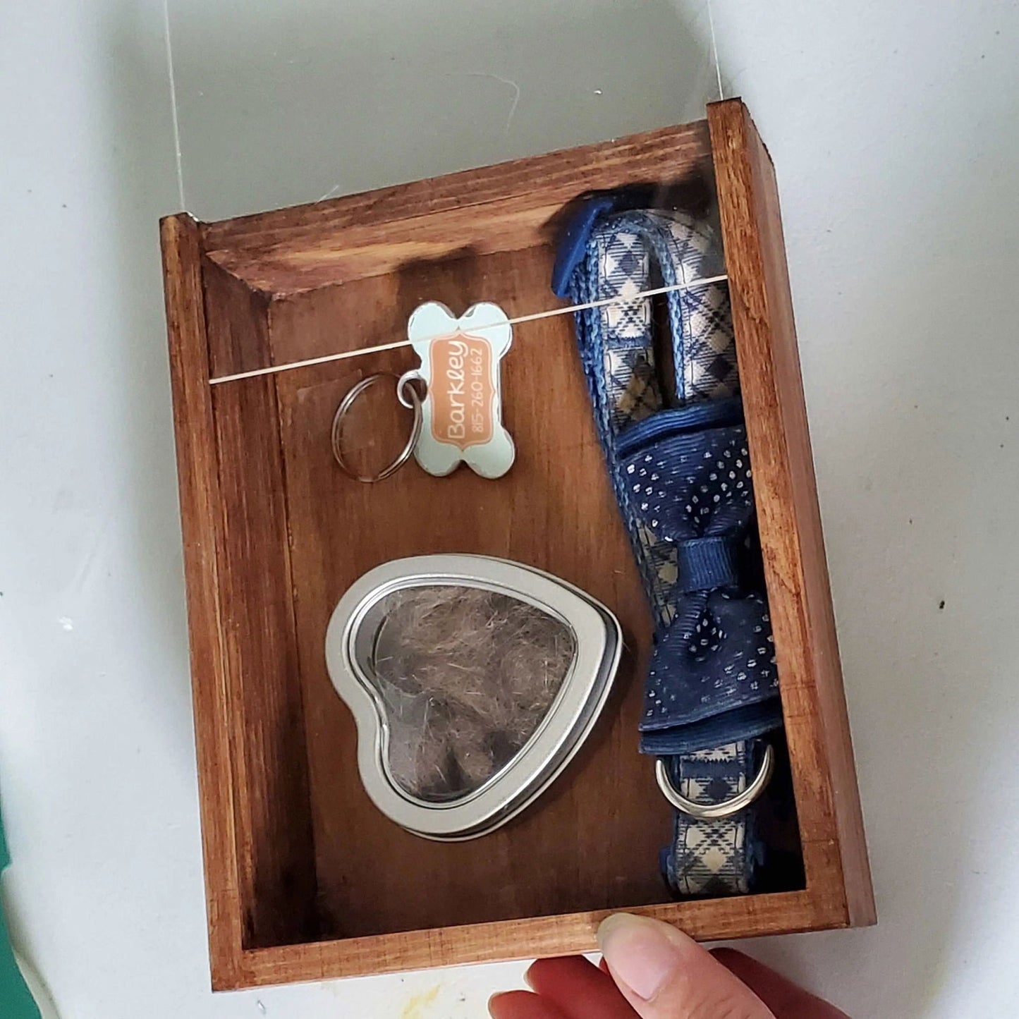 Pet Memorial Shadowbox, Pet Memory Box, Dog Collar Memorial - Wags and Willows