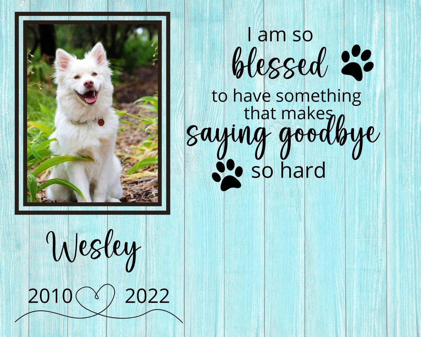 Pet Memorial Shadowbox for pawprint - Wags and Willows