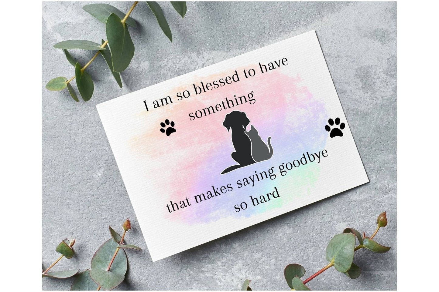 Pet Memorial Sympathy Card, Card for loss of Pet, loss of dog, loss of cat, Sympathy card for loss of Pet - Wags and Willows