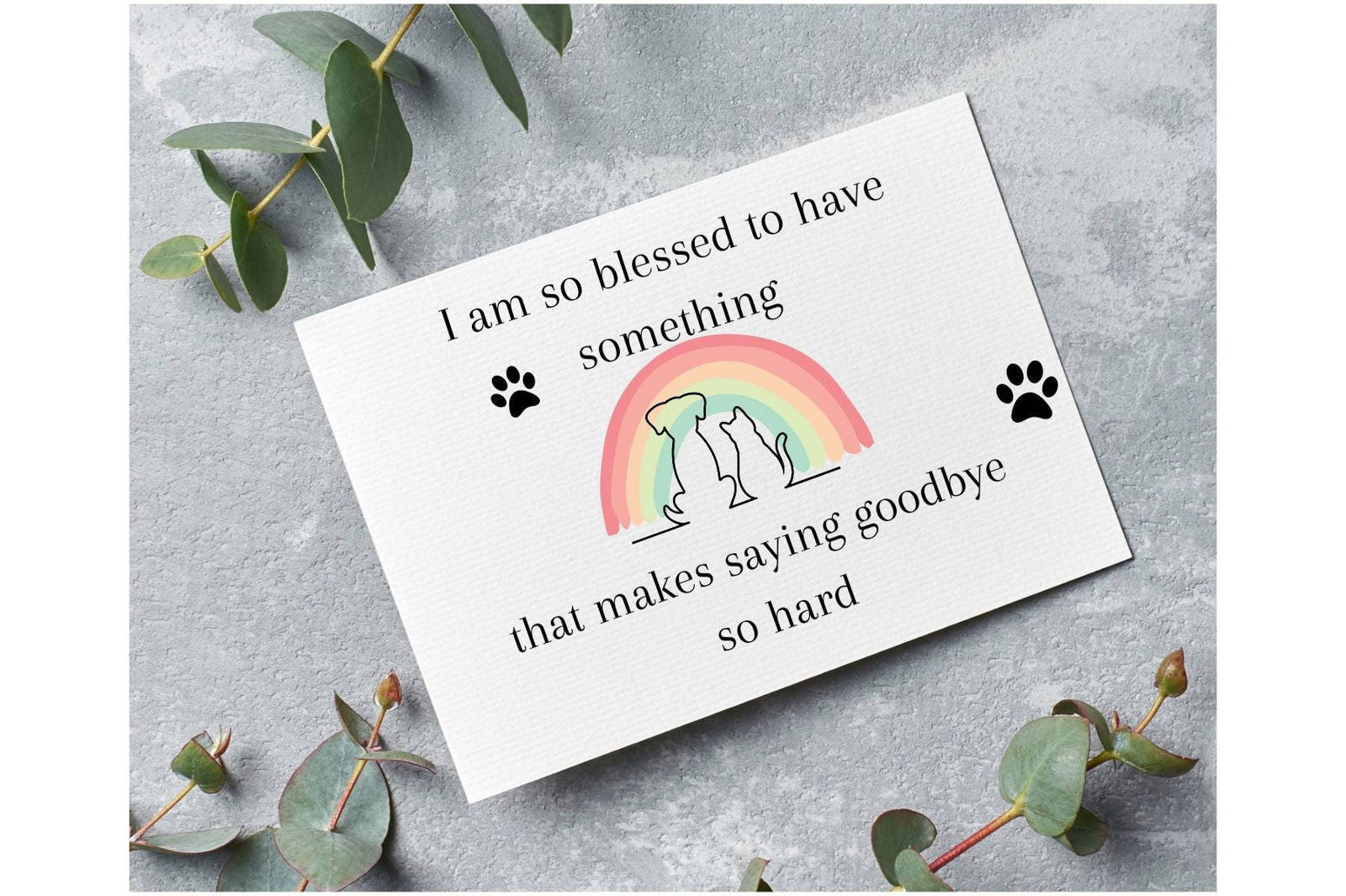 Pet Memorial Sympathy Card, Card for loss of Pet, loss of dog, loss of cat, Sympathy card for loss of Pet - Wags and Willows