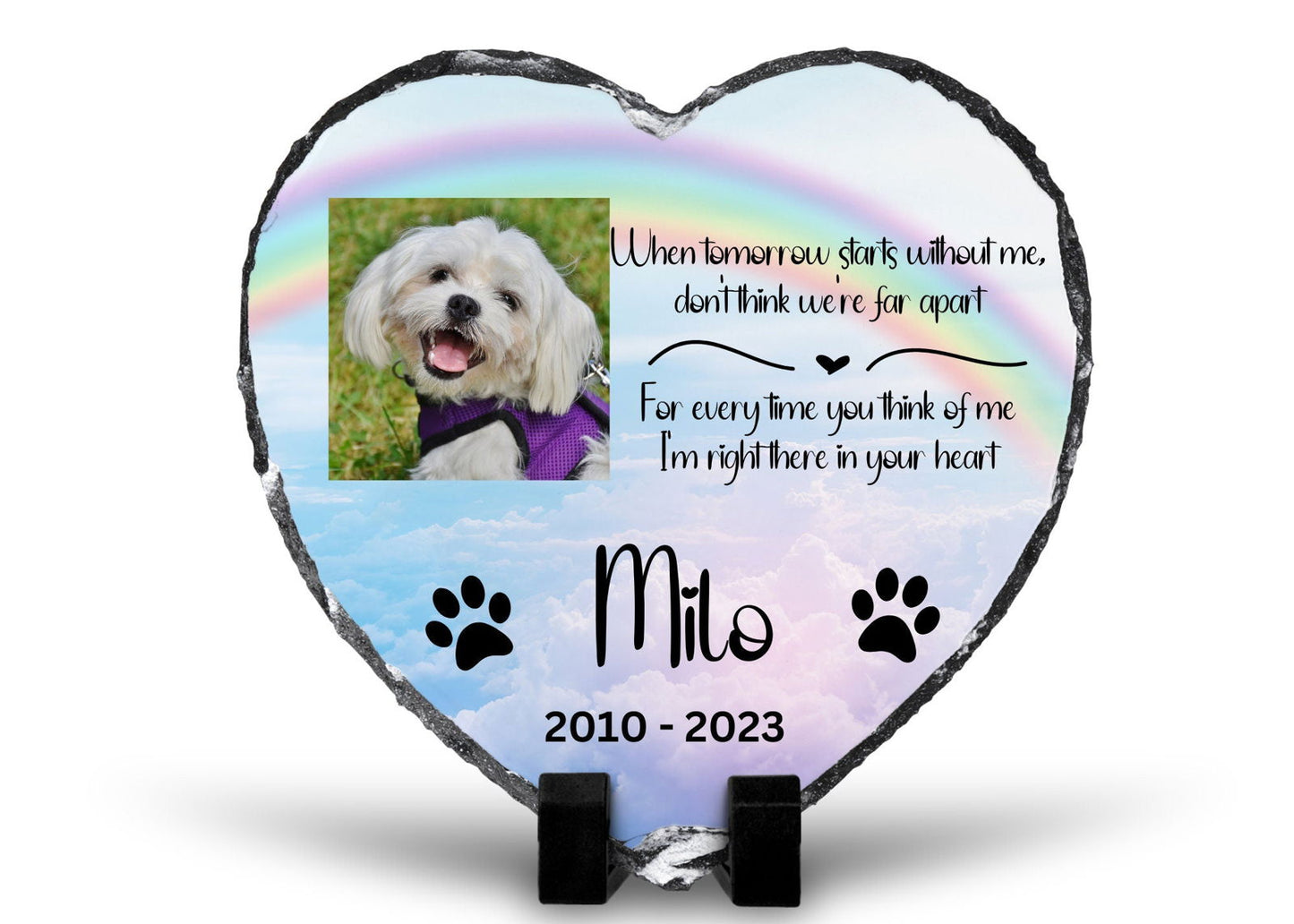 Pet Memorial slate frame, pet memorial grave marker, Dog Memorial gift , Cat Memorial frame, Loss of Pet gift,, pet memorial stone - Wags and Willows