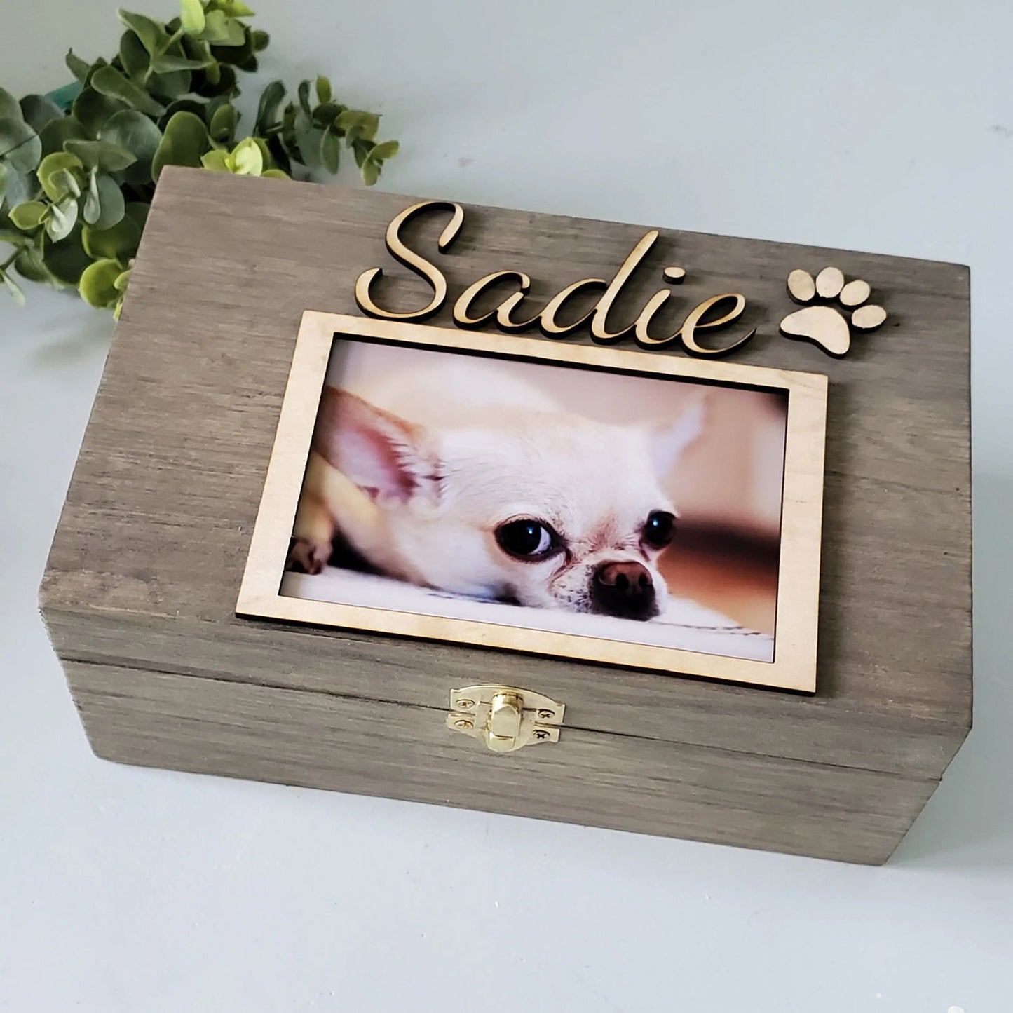 Pet Urn, Urn for dogs, pet urn for cats, Pet Memorial Box, wood pet urn with photo, Large Dog Urn, Memory Box for pet - Wags and Willows