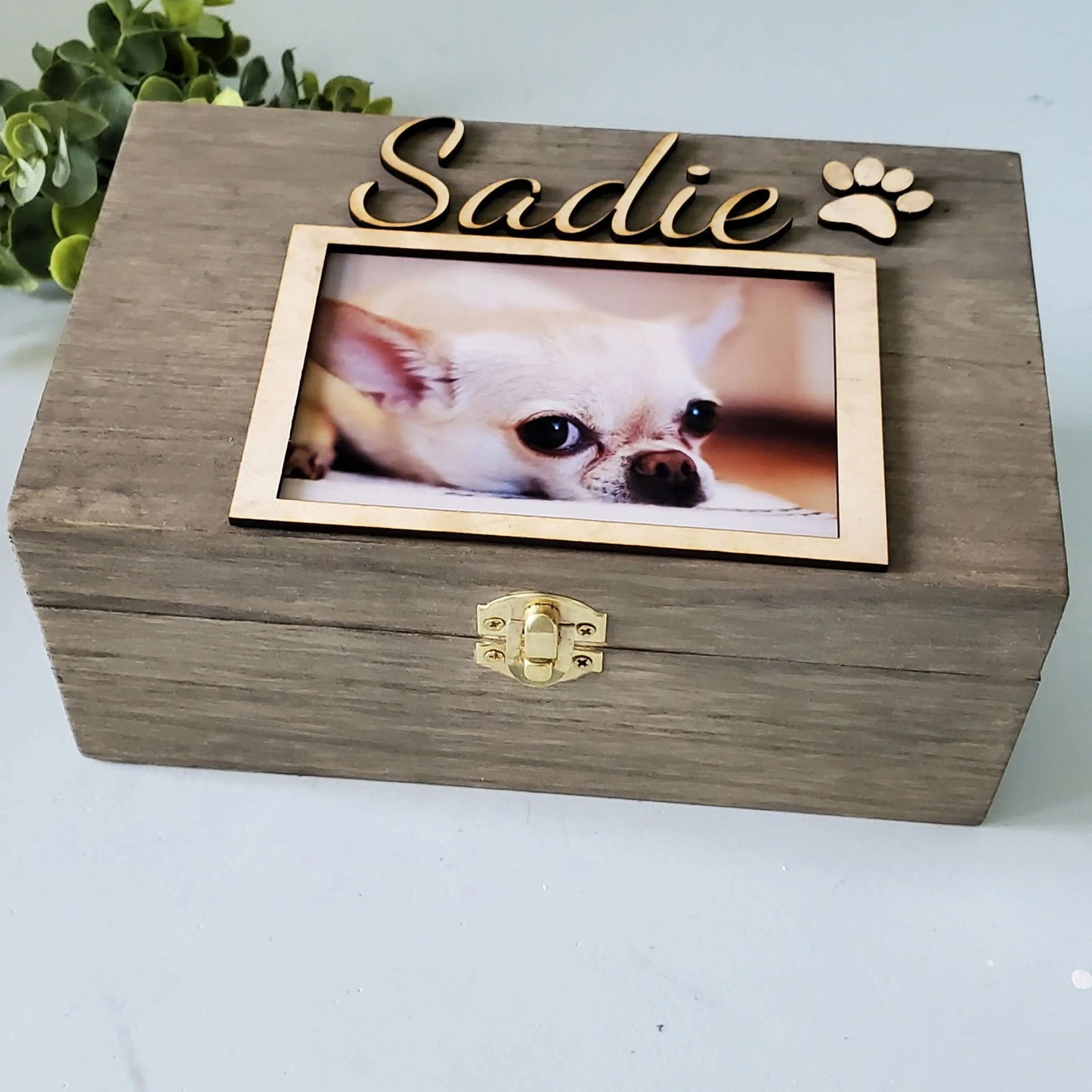 Pet Urn, Urn for dogs, pet urn for cats, Pet Memorial Box, wood pet urn with photo, Large Dog Urn, Memory Box for pet - Wags and Willows