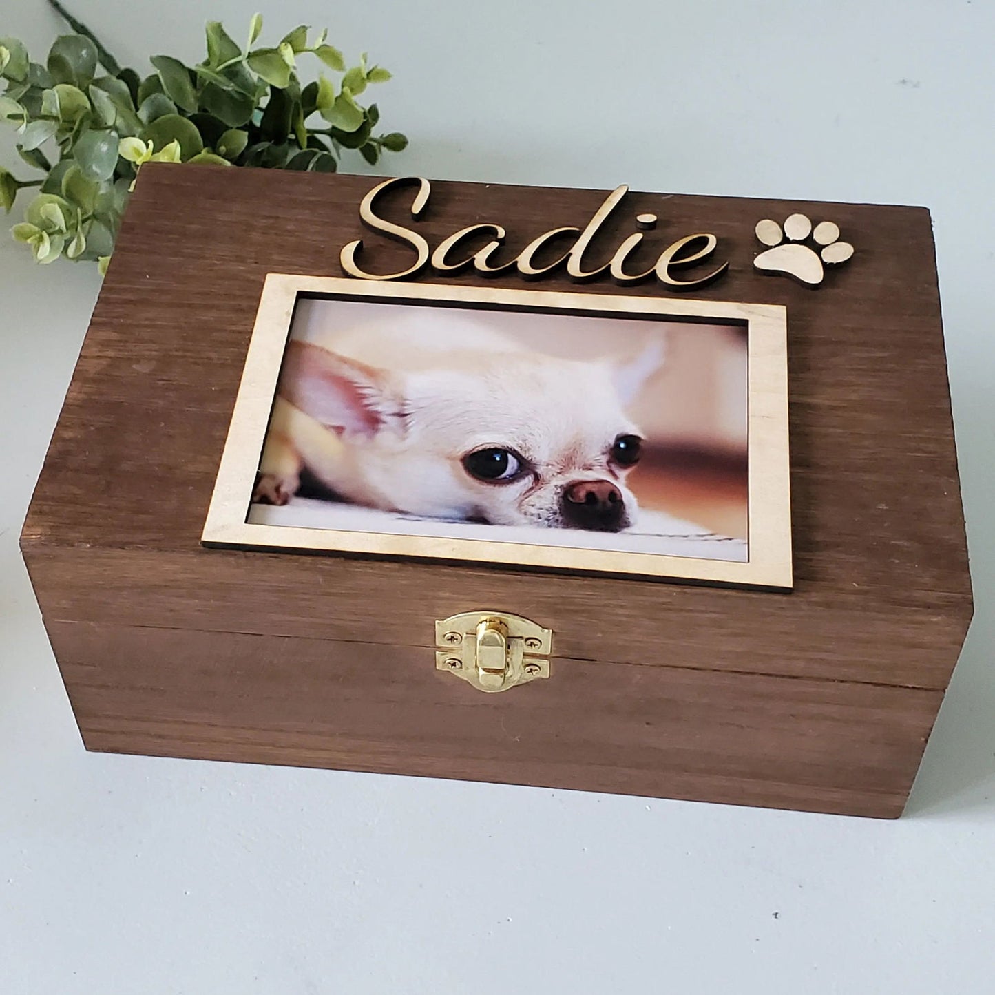 Pet Urn, Urn for dogs, pet urn for cats, Pet Memorial Box, wood pet urn with photo, Large Dog Urn, Memory Box for pet - Wags and Willows