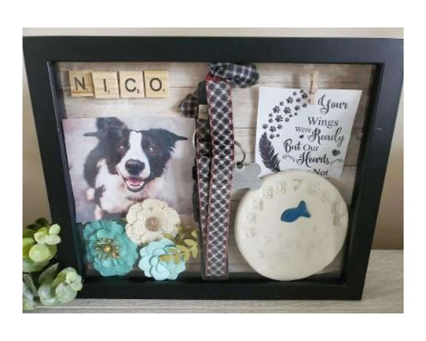 Pet memorial shadow box, Pet memory box, pet memorial frame - Wags and Willows
