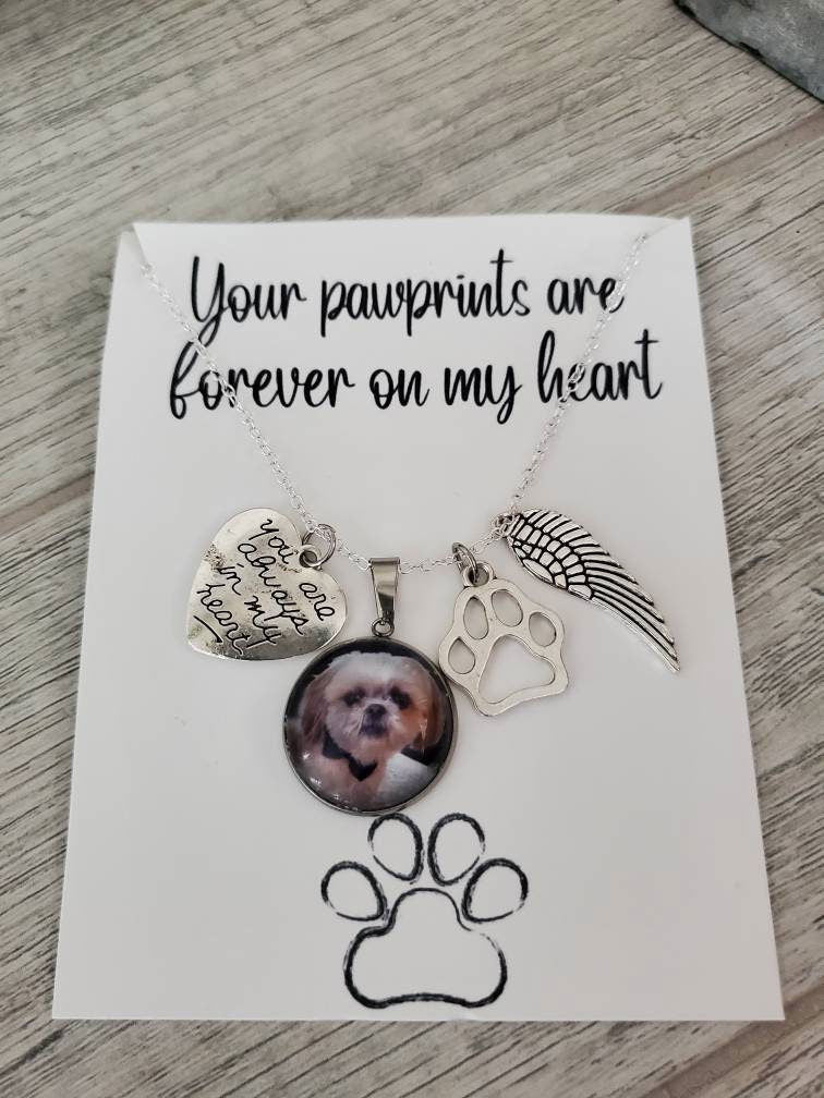 Pet photo jewelry, Dog Memorial Gift, Dog Photo Jewelry, Pet memorial jewelry, Dog Loss Gift, Cat Memorial, Pet Loss, Necklace - Wags and Willows