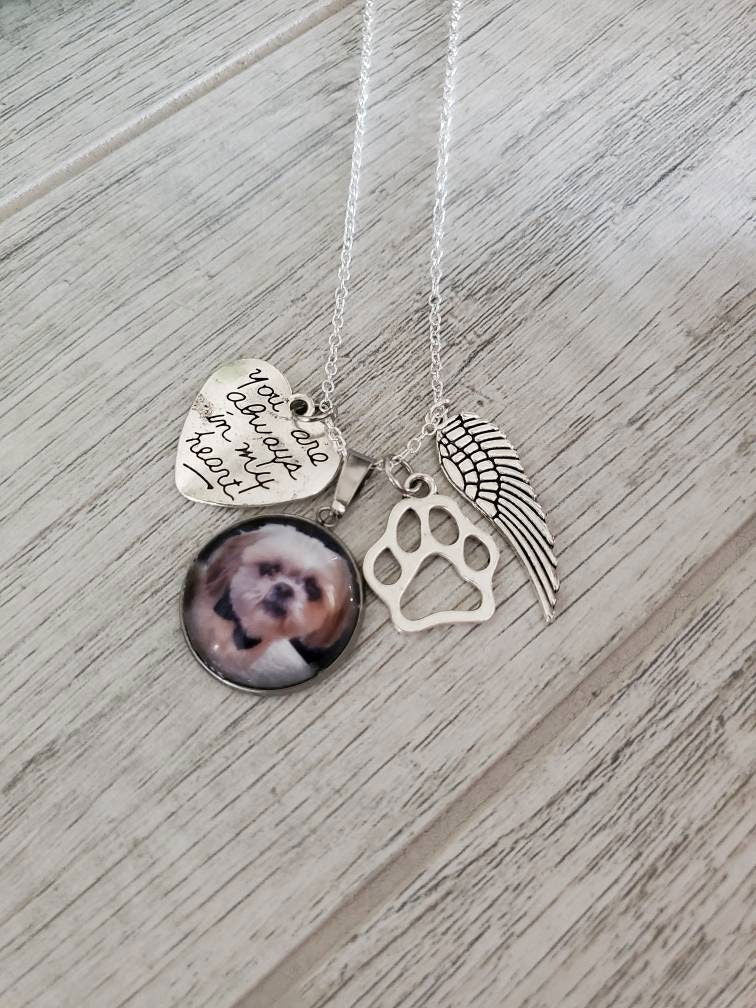 Pet photo jewelry, Dog Memorial Gift, Dog Photo Jewelry, Pet memorial jewelry, Dog Loss Gift, Cat Memorial, Pet Loss, Necklace - Wags and Willows