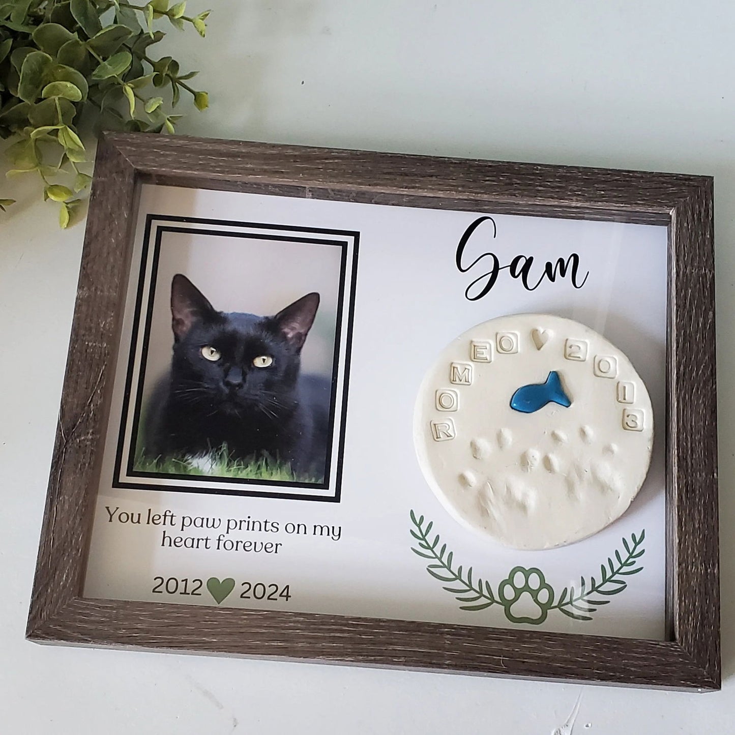 Cat Memorial Picture Frame - Wags and Willows 