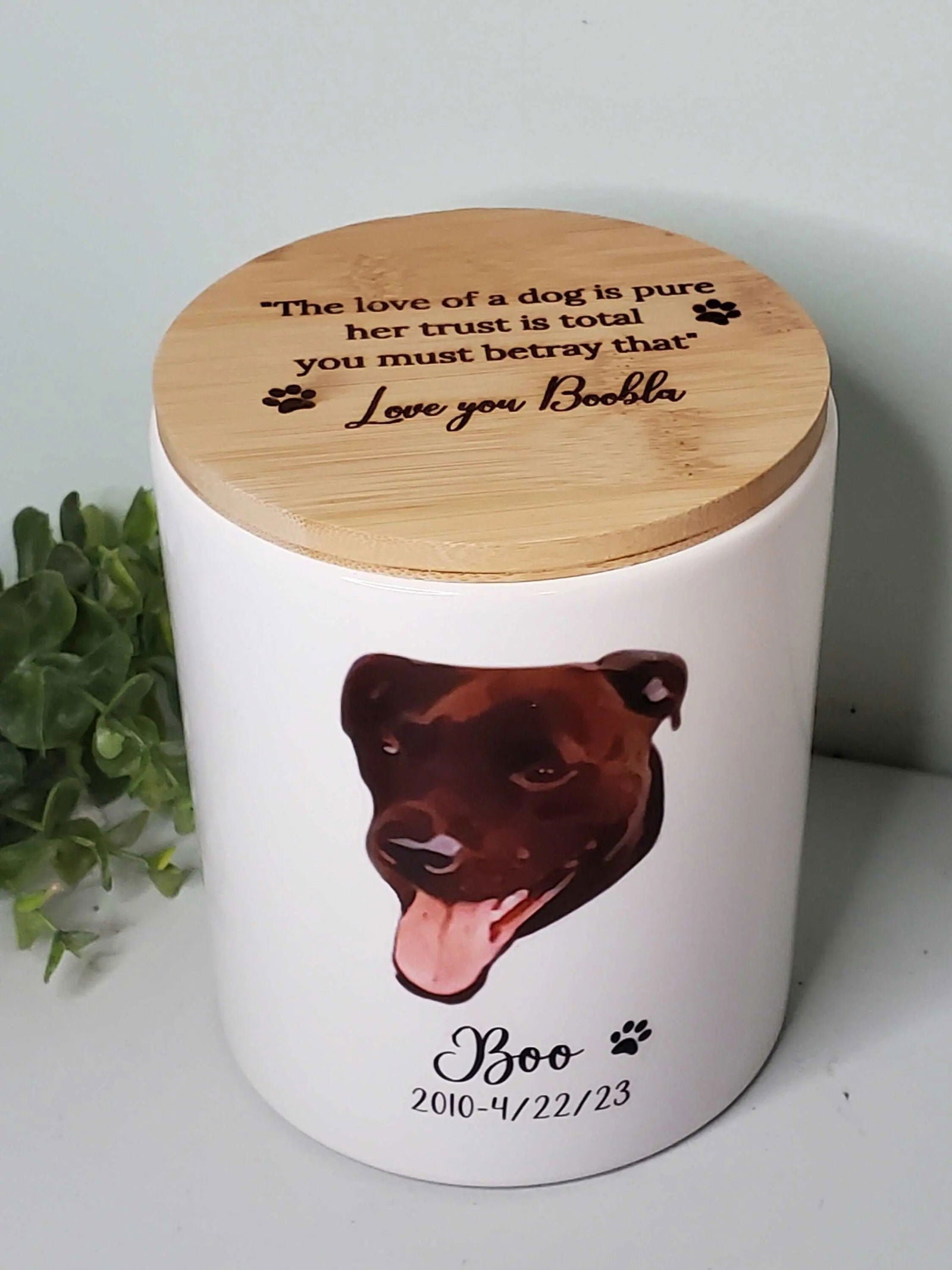 Ceramic Pet Urn-Custom Dog urn, Custom Cat Urn - Wags and Willows 