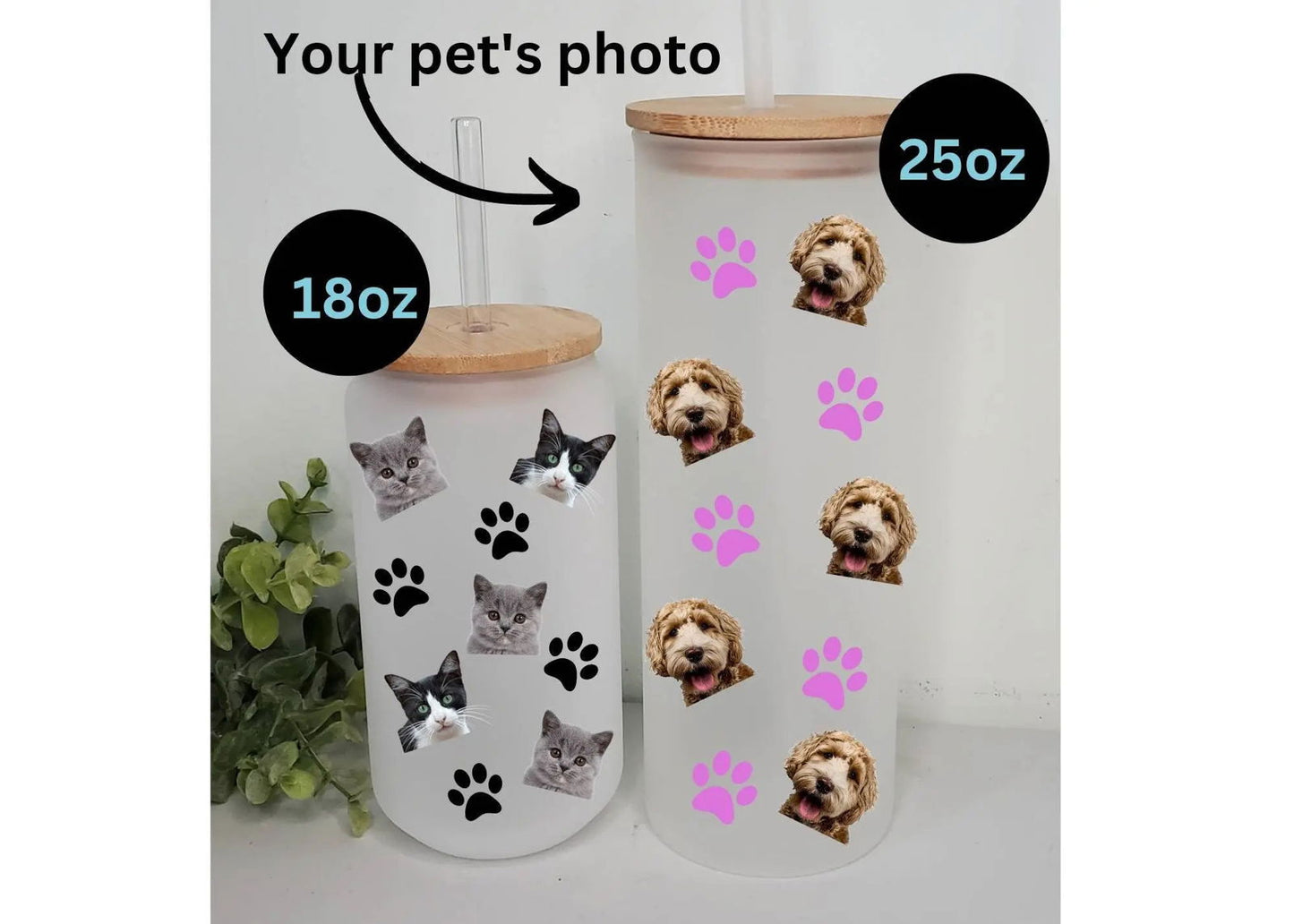 Custom Pet Glass Tumbler - Wags and Willows 