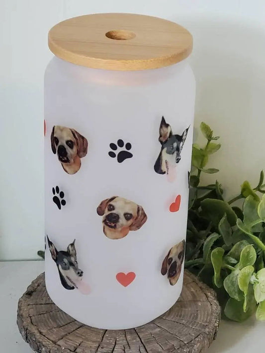 Custom Pet glass with Pet Photo - Wags and Willows 
