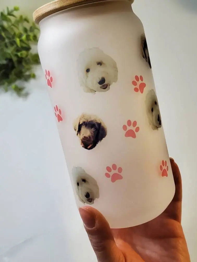 Custom Pet glass with Pet Photo - Wags and Willows 