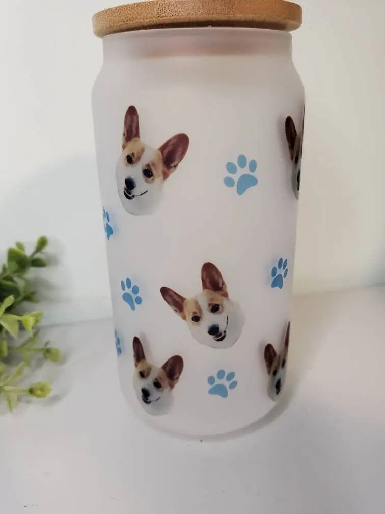 Custom Pet glass with Pet Photo - Wags and Willows 