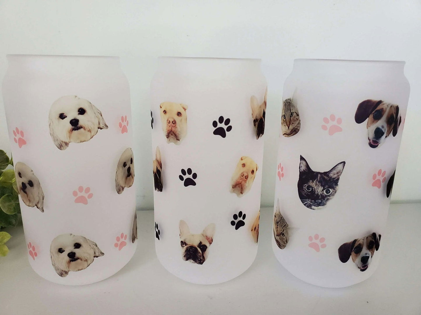 Custom Pet glass with Pet Photo - Wags and Willows 