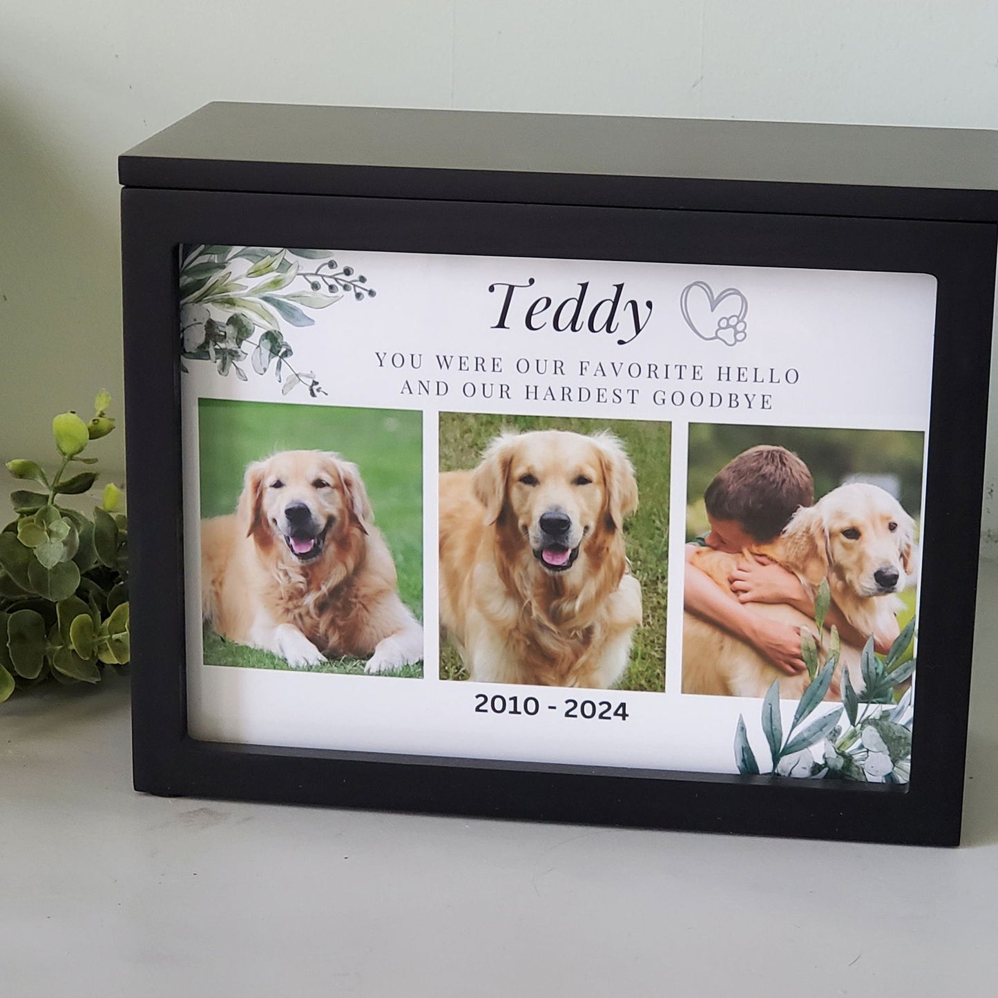 Custom pet Urn for dogs with photo, Large Dog urn, Personalized Cat Urn with Picture, Pet urn for ashes - Wags and Willows 