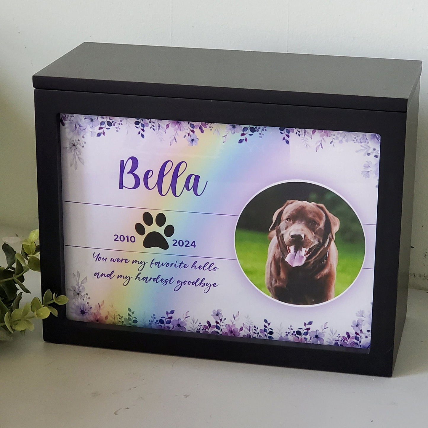 Custom pet Urn for dogs with photo, Large Dog urn, Personalized Cat Urn with Picture, Pet urn for ashes - Wags and Willows 