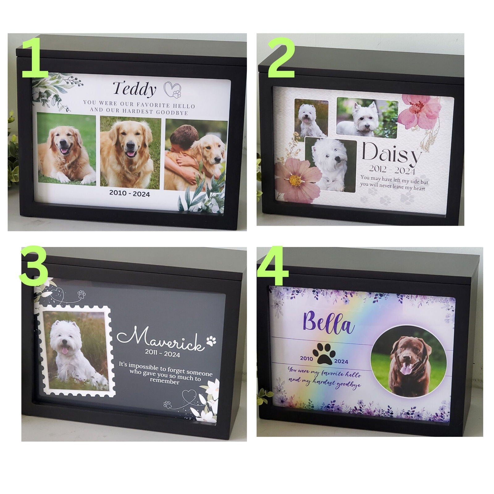 Custom pet Urn for large dogs with photo, Large Dog urn - Wags and Willows 