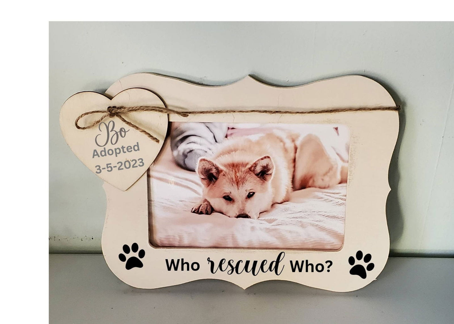 Dog Photo Frame, Cat Picture Frame, Gotcha Day, New Dog Gift, Personalized Dog Gift, Rescue Dog, Rescue  Cat, Pet Adoption gift - Wags and Willows 