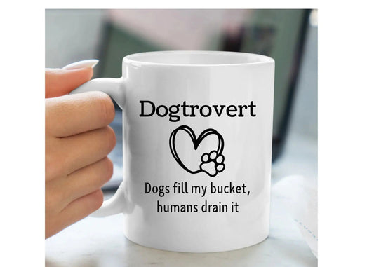 Dogtrovert Mug, Gift for Dog Mom, Dog Mom cup, mother's day gift for dog mom - Wags and Willows 