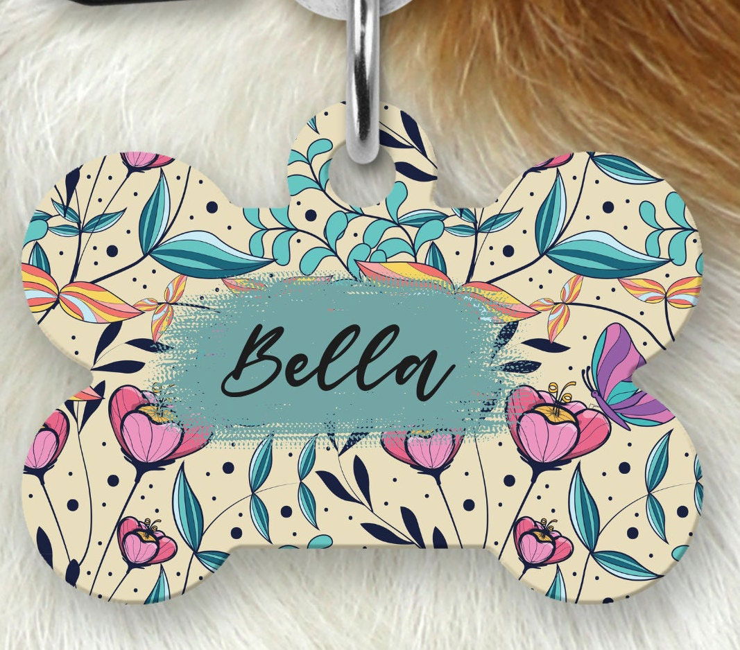 Girl dog name tags deals