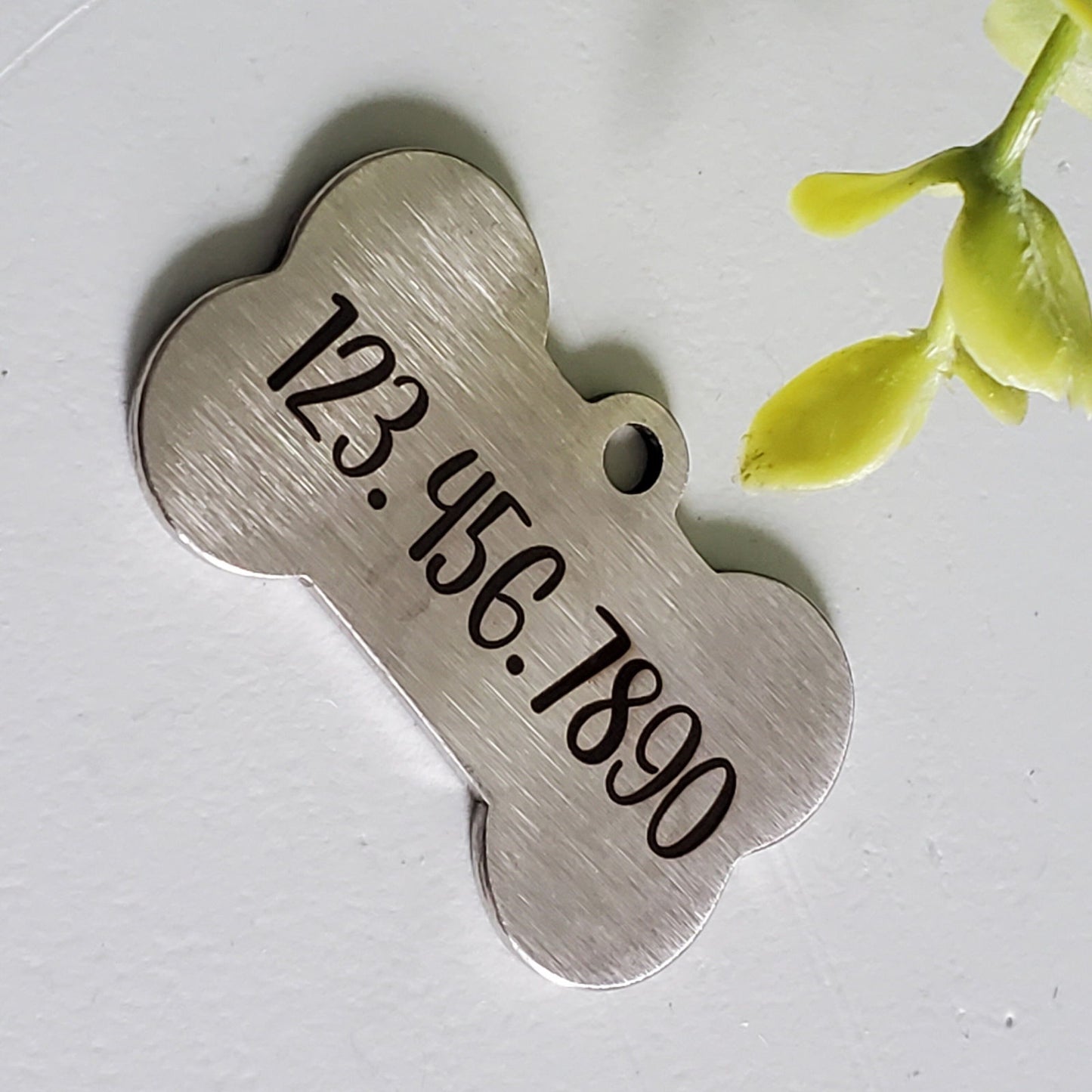 Personalized Dog Name Tag, Dog Tag for girl dog, Personalized Pet ID Tag, engraved stainless steel dog tag - Wags and Willows 