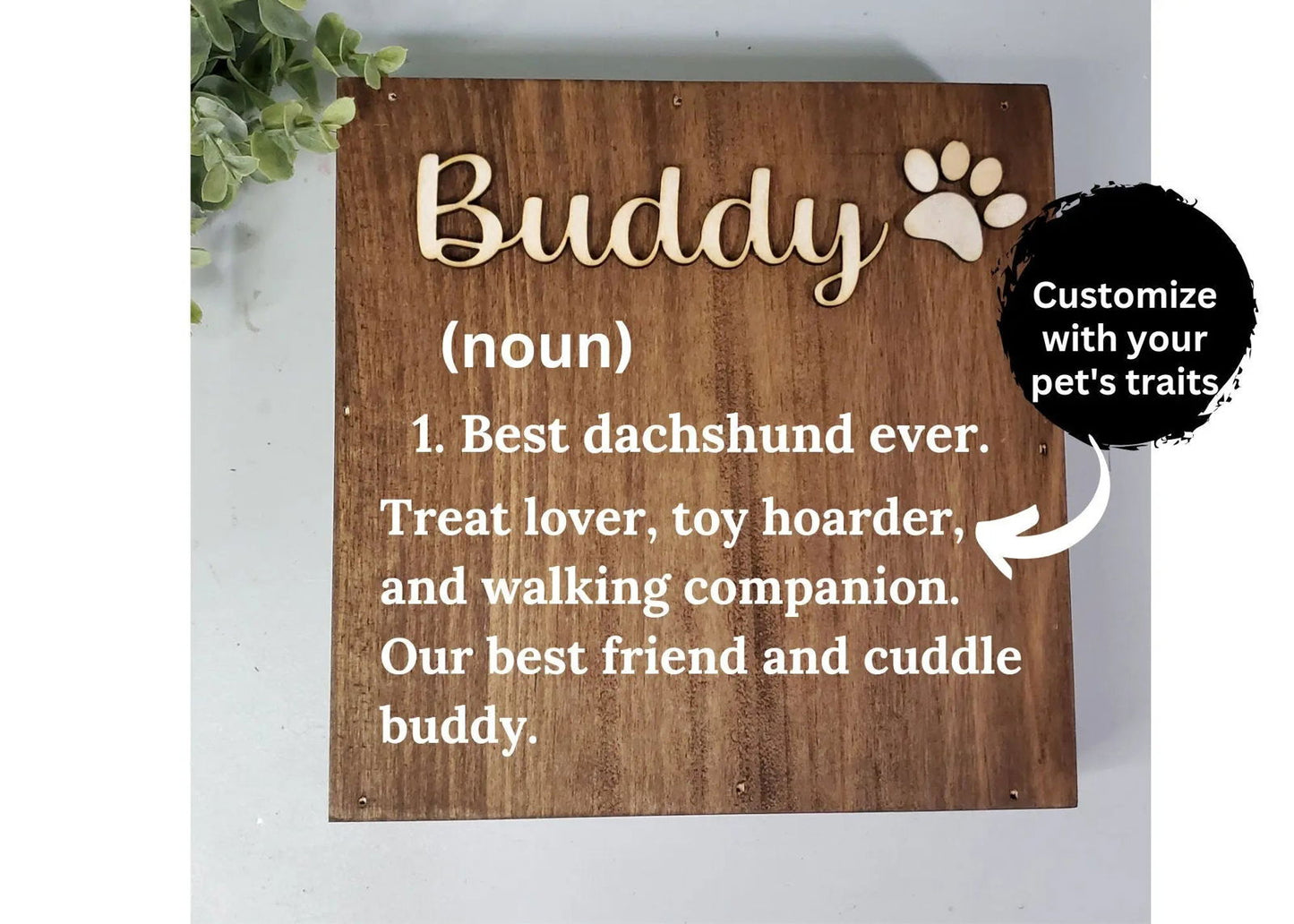 Personalized pet sign, gift for dog mom, gift for cat mom, funny dog sign, gift for pet lover - Wags and Willows 