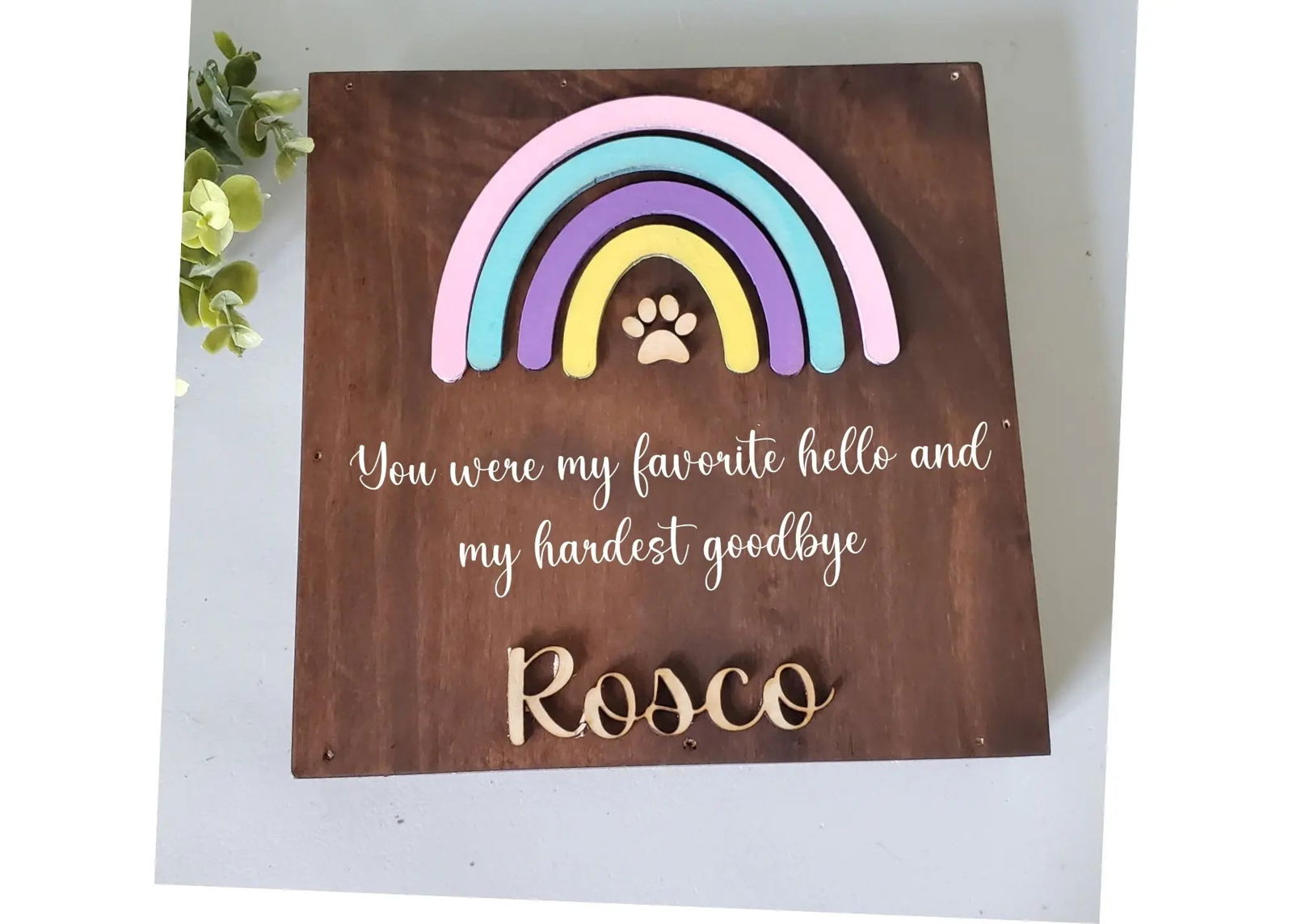 Pet Memorial Gift for loss of pet, Dog Memorial, Cat Memorial,  Pet Loss Rainbow bridge sign - Wags and Willows 