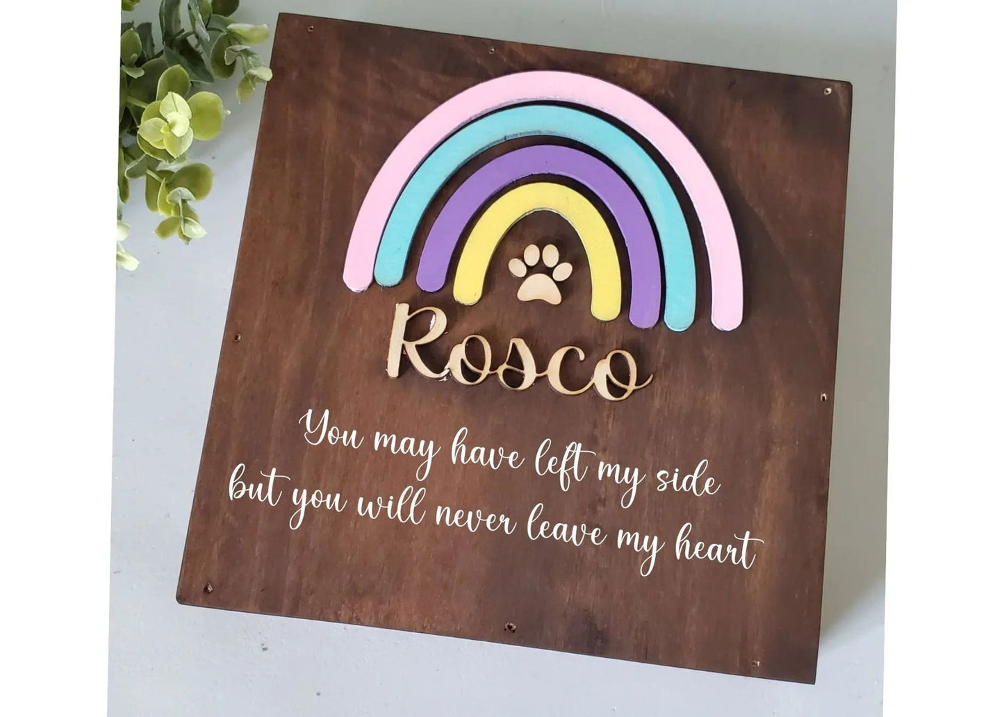 Pet Memorial Gift for loss of pet, Dog Memorial, Cat Memorial,  Pet Loss Rainbow bridge sign - Wags and Willows 