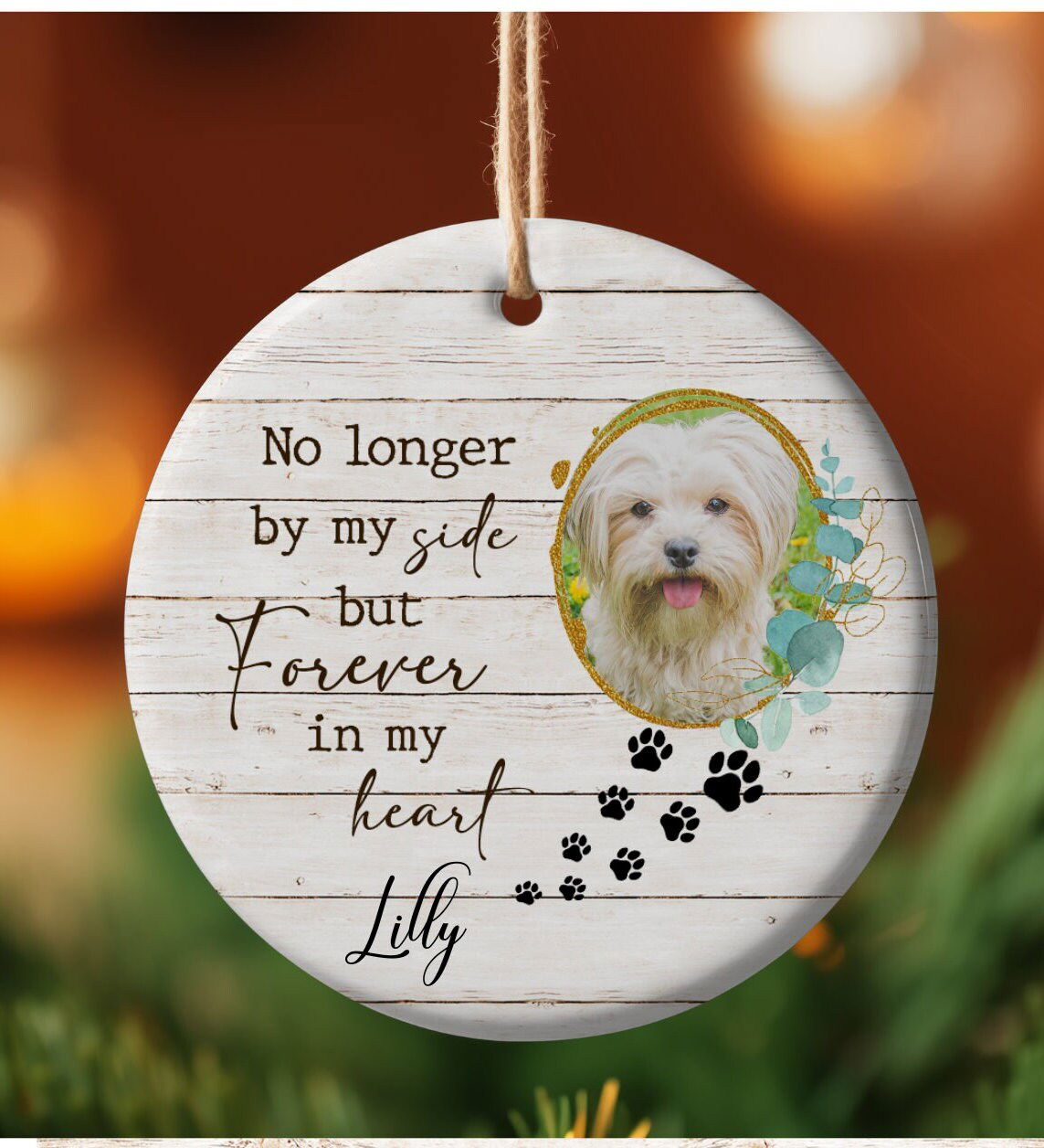 Pet Memorial Ornament, cat memorial ornament, dog memorial ornament, Gift for loss of dog, gift for loss of cat, dog ornament, cat ornament - Wags and Willows 