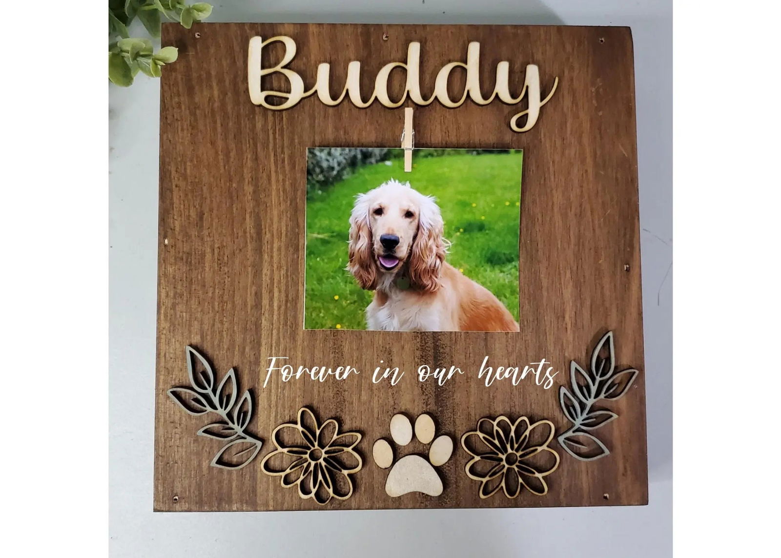 Pet Memorial Picture Frame, Pet Loss Gift for loss of dog, Pet Memorial Gift, Dog Photo Frame, Cat Photo Frame - Wags and Willows 