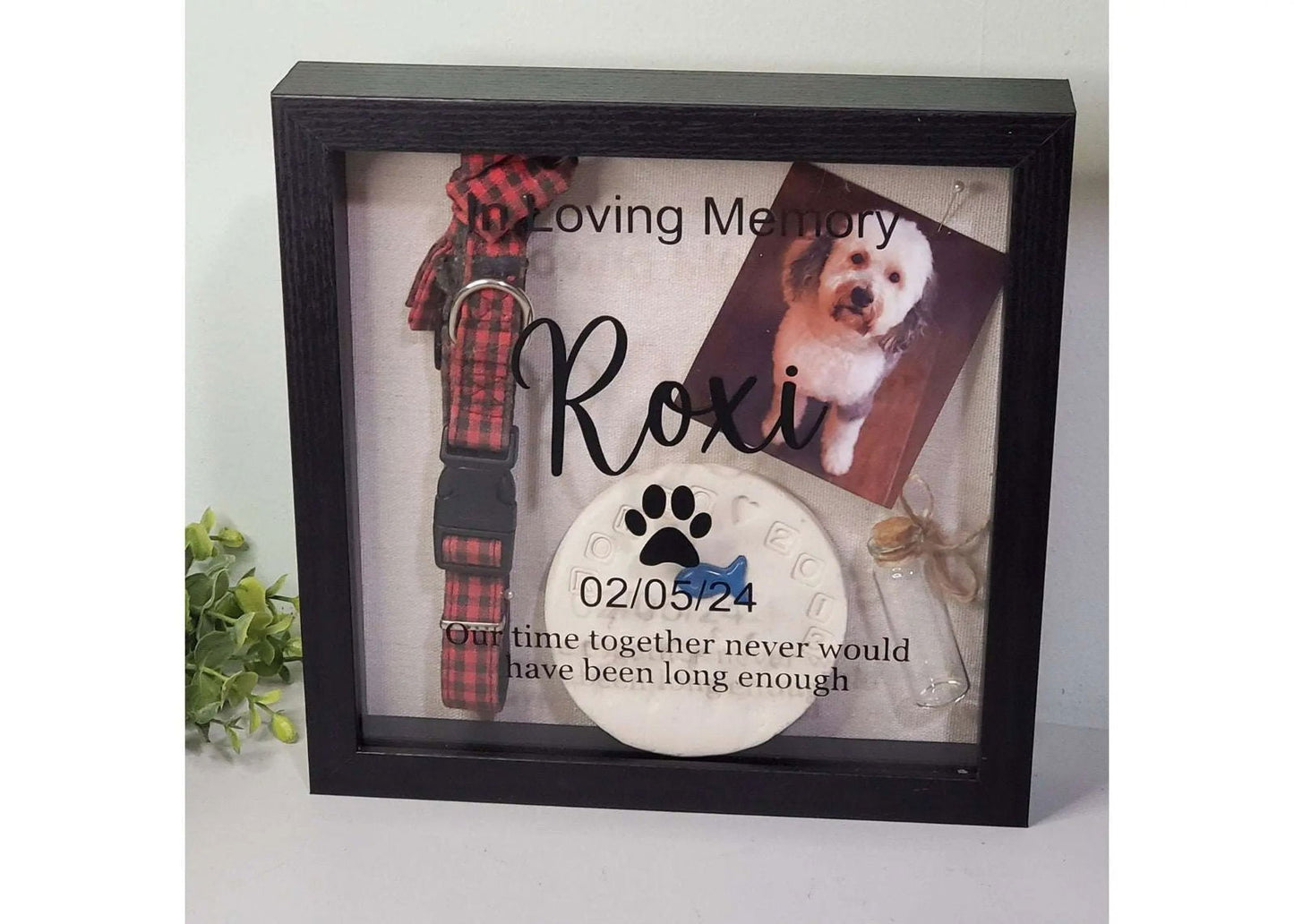 Pet Memorial Shadow box, Pet Memory Box, Pet shadow box, Pet Memorial Frame - Wags and Willows 